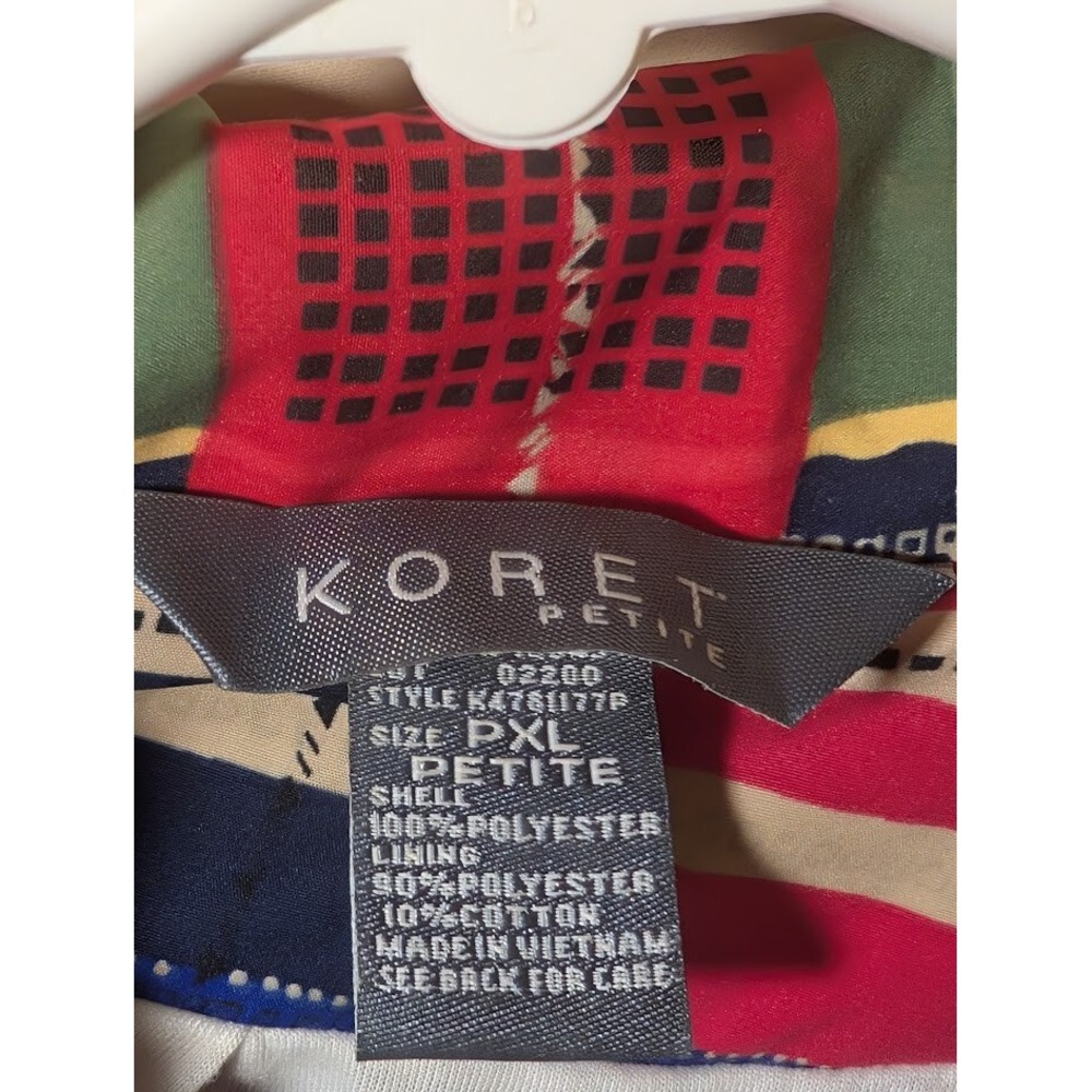 Koret Petite PXL Plaid‎ Windbreaker Jacket Full Zip Elastic Hem Multicolor - Picture 3 of 3